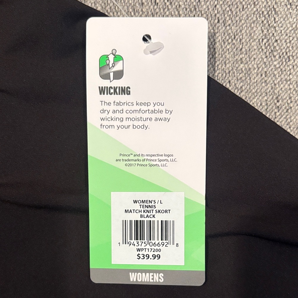 Prince Black Sports Skort - Picture 3 of 4
